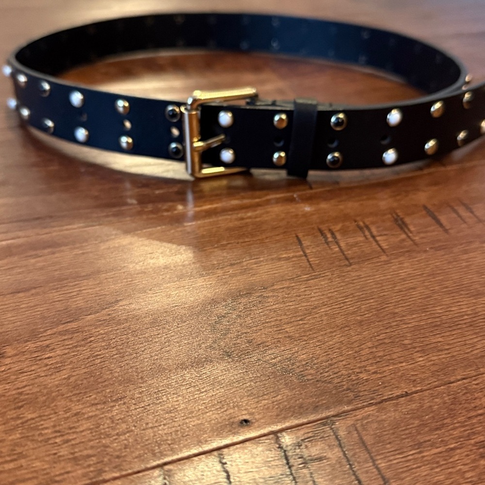 Black Studded Eyelet Belt